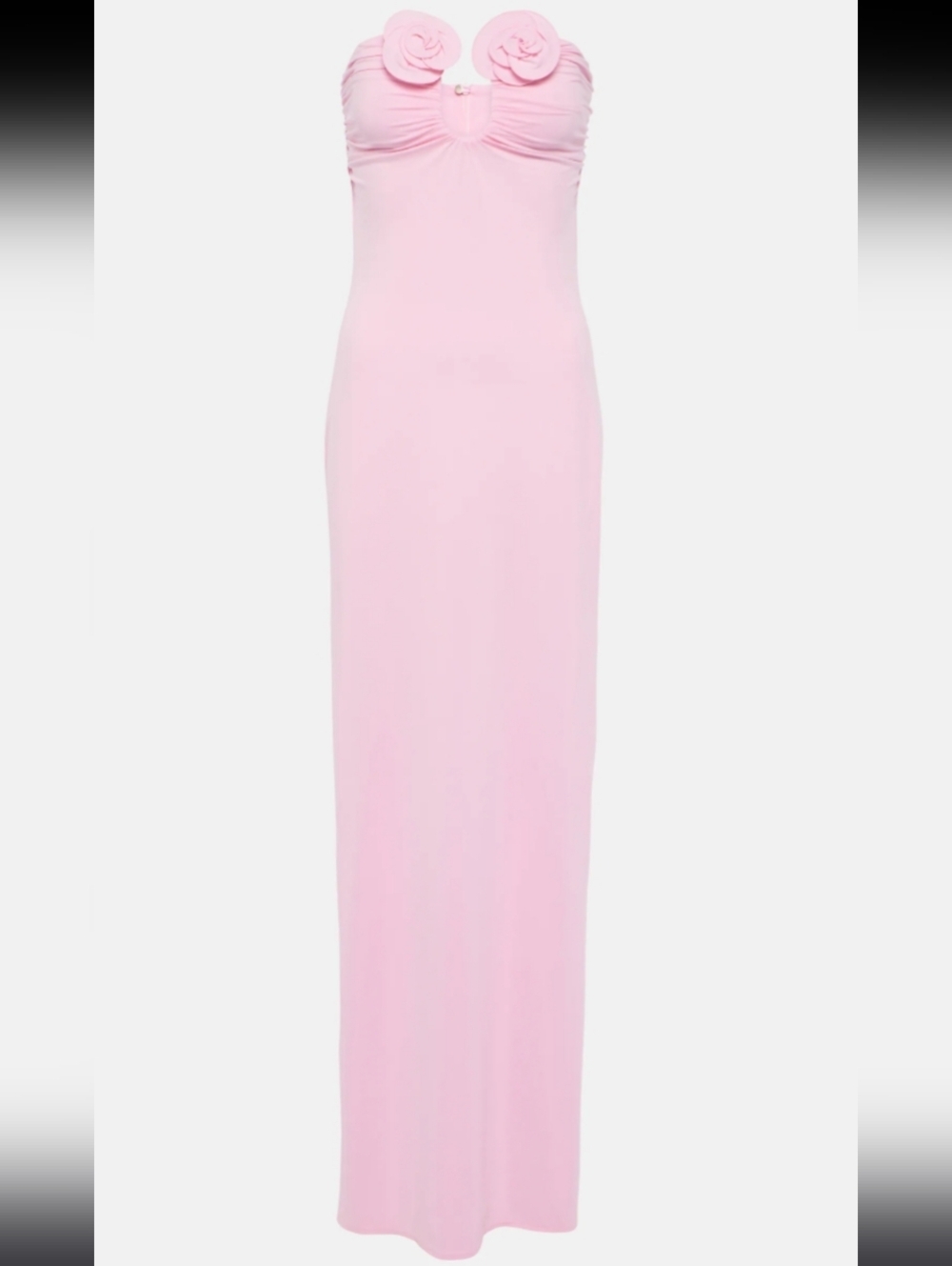 Magda Butrym Strapless Pink Maxi Dress with Rosette Detail - Picture 8 of 16